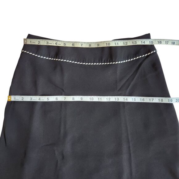 Michele Black with Purple and White Trim A-Line Skirt Sz 8 - Picture 9 of 11